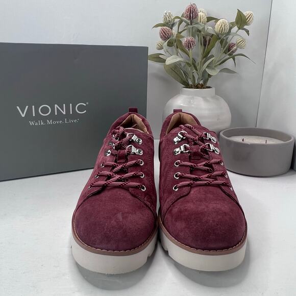 Vionic Ballari Suede Lace-Up Oxfords Loafer Shoes Shiraz Women’s 6.5W Tried On
